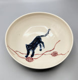Black Cat with red yarn Bowl