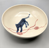 Black Cat with red yarn Bowl