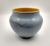 Small Moon Vase in Glazier Blue and Yellow