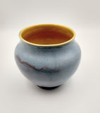 Small Moon Vase in Glazier Blue and Yellow
