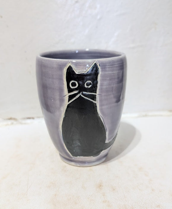 Sasha Cat Tumbler in purple