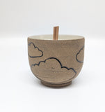 Cloud Candle in Brown Stoneware