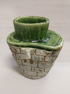 Brick Vase in Green