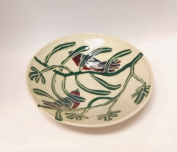 Shallow Bowl with Two Birds