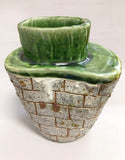 Brick Vase in Green