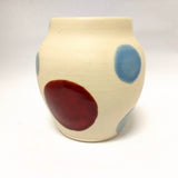 Red and Blue Spotty Vase