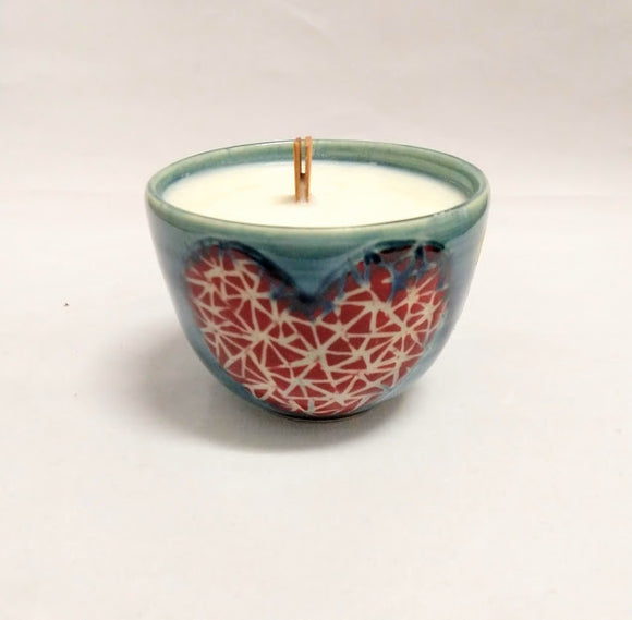 Blue Heart Candle