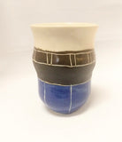 Brown and Blue Colour Block Vase