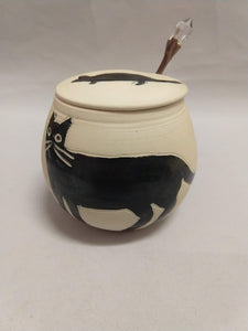 Cat and Mouse Honey, Jam or Mustard Pot